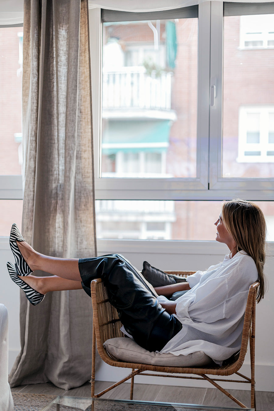 Pointy Black Loafer Zebra Calf Hair