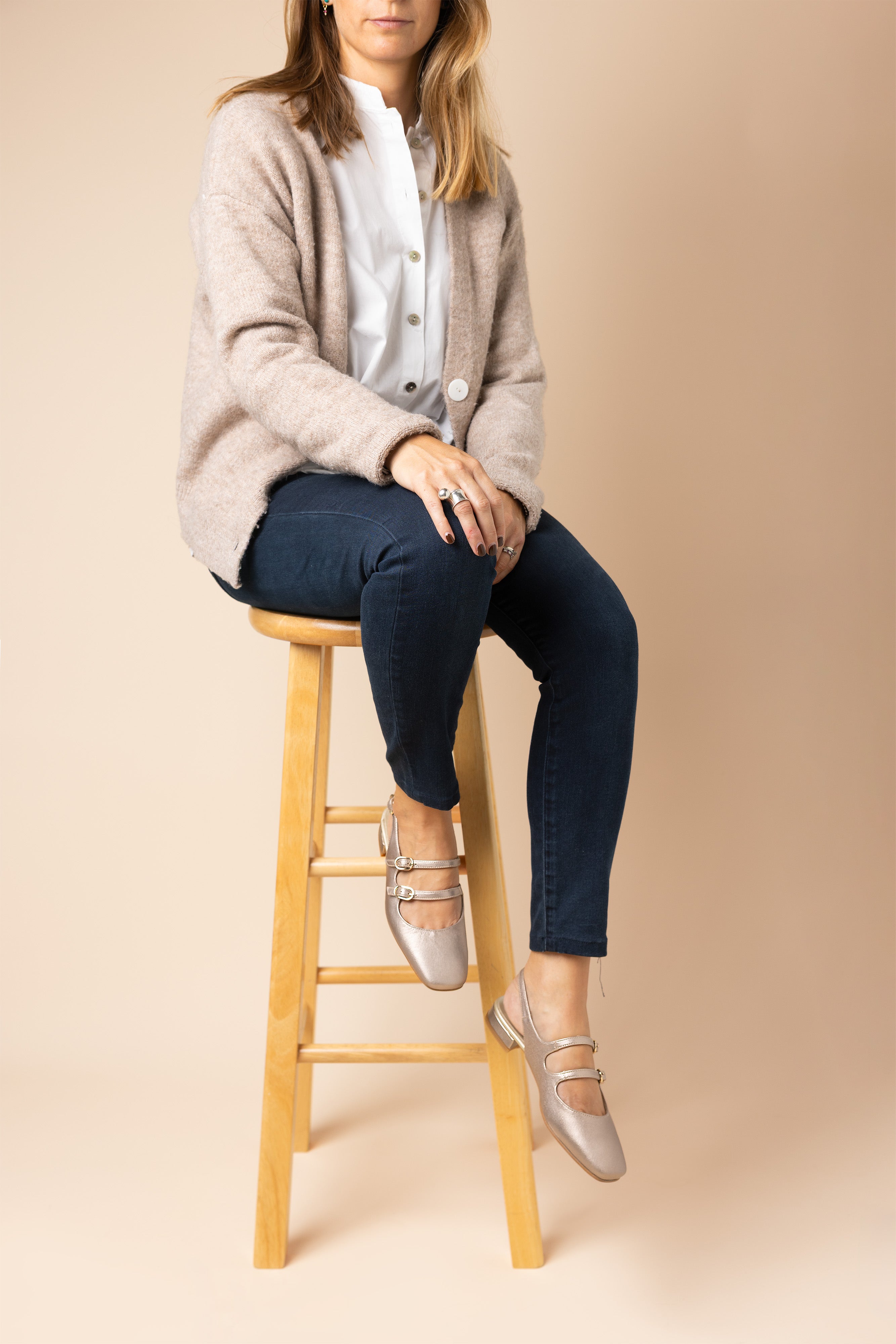 Mary Jane Champagne Double Strap