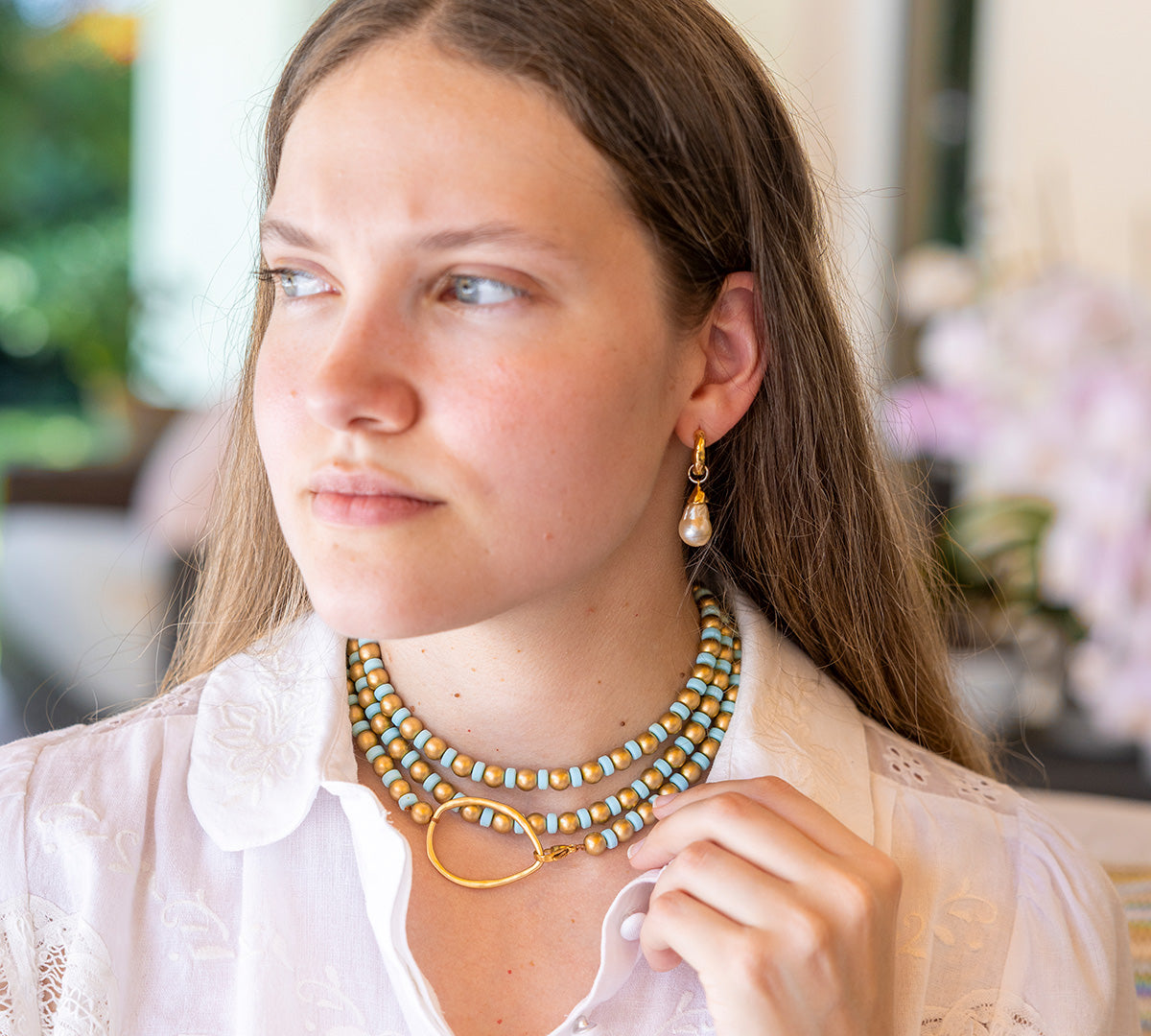 Gatsby Mint Blue Long Necklace