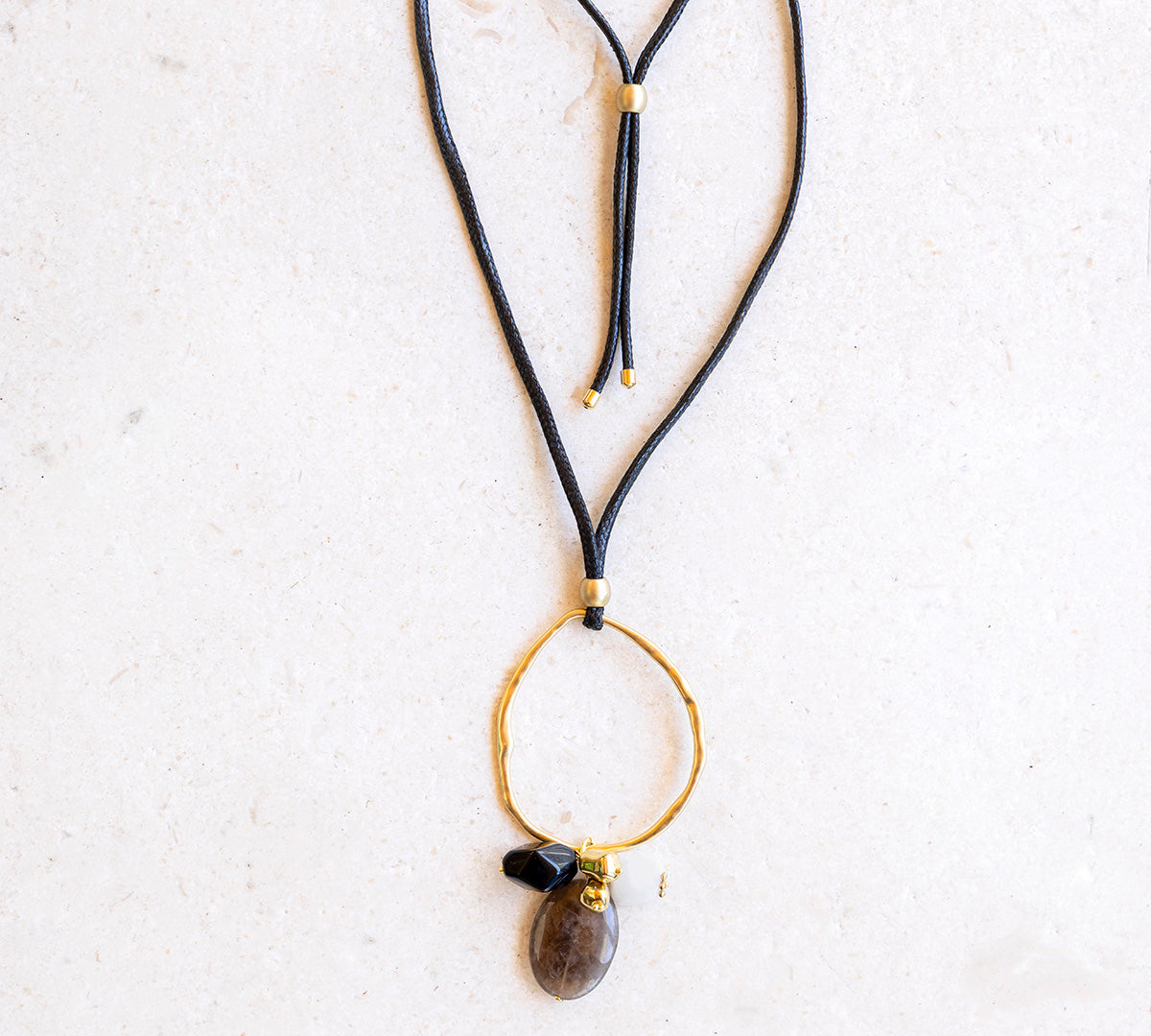 Luna Black Long Necklace