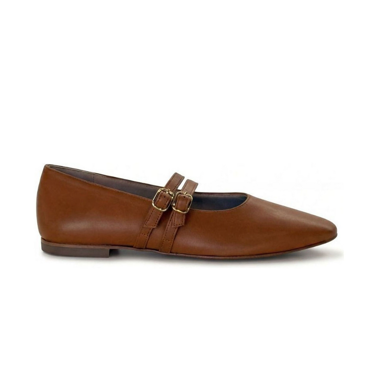 Amelie Double Strap Mary Jane - Cognac