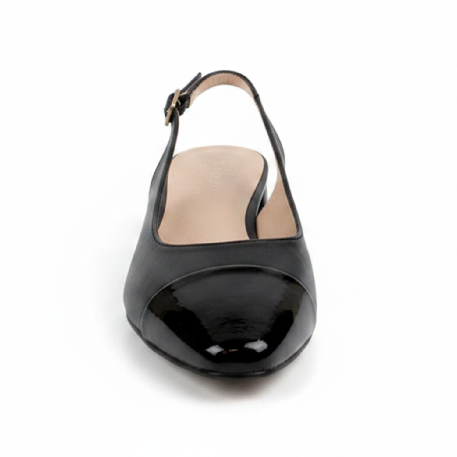 Berta Slingback - Black Patent Toe