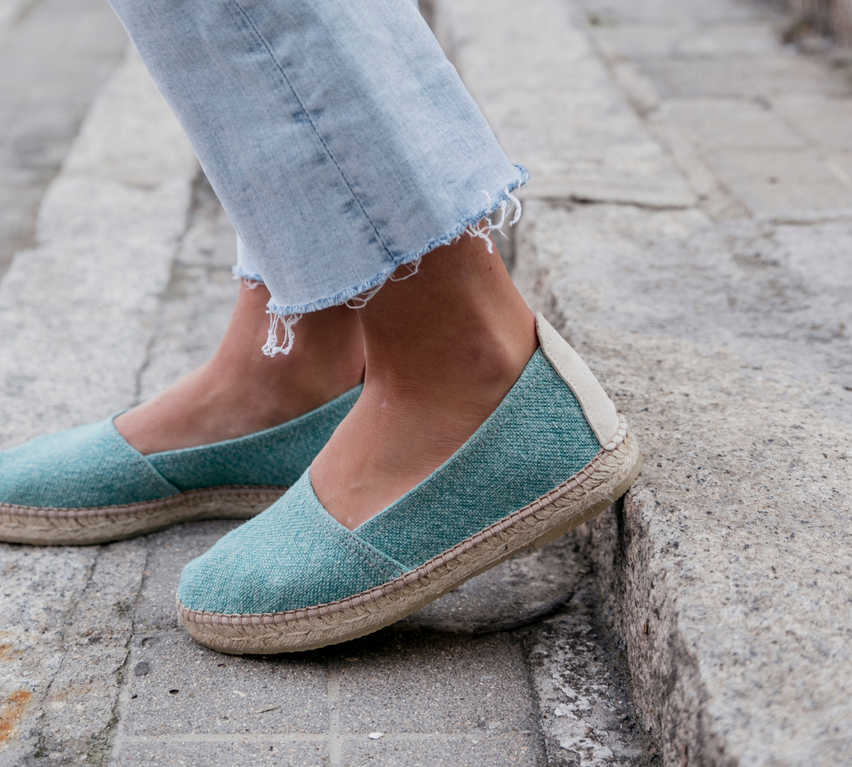 Marbella Aqua Linen Textile Espadrille