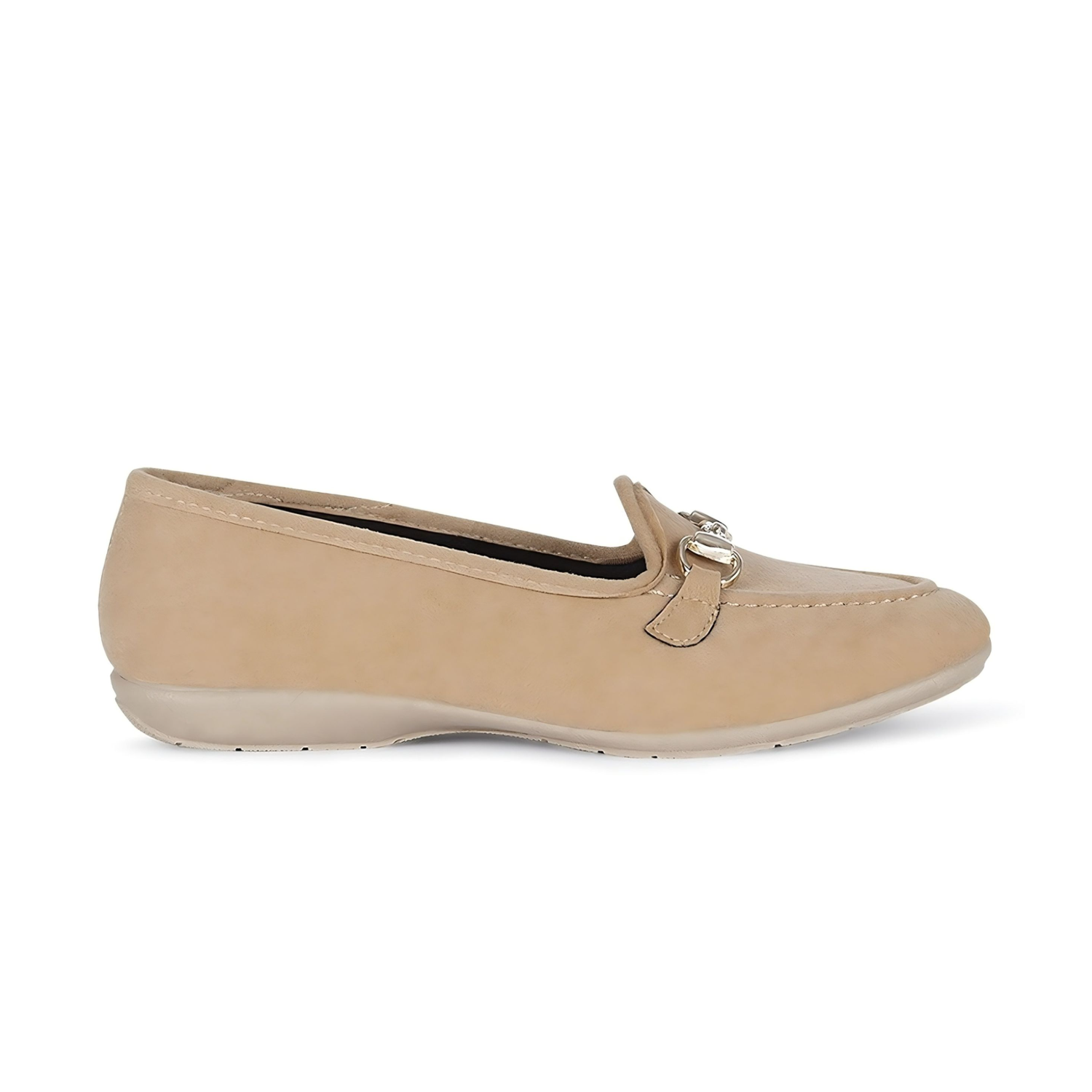Royal Buckle Slipper - Light Beige