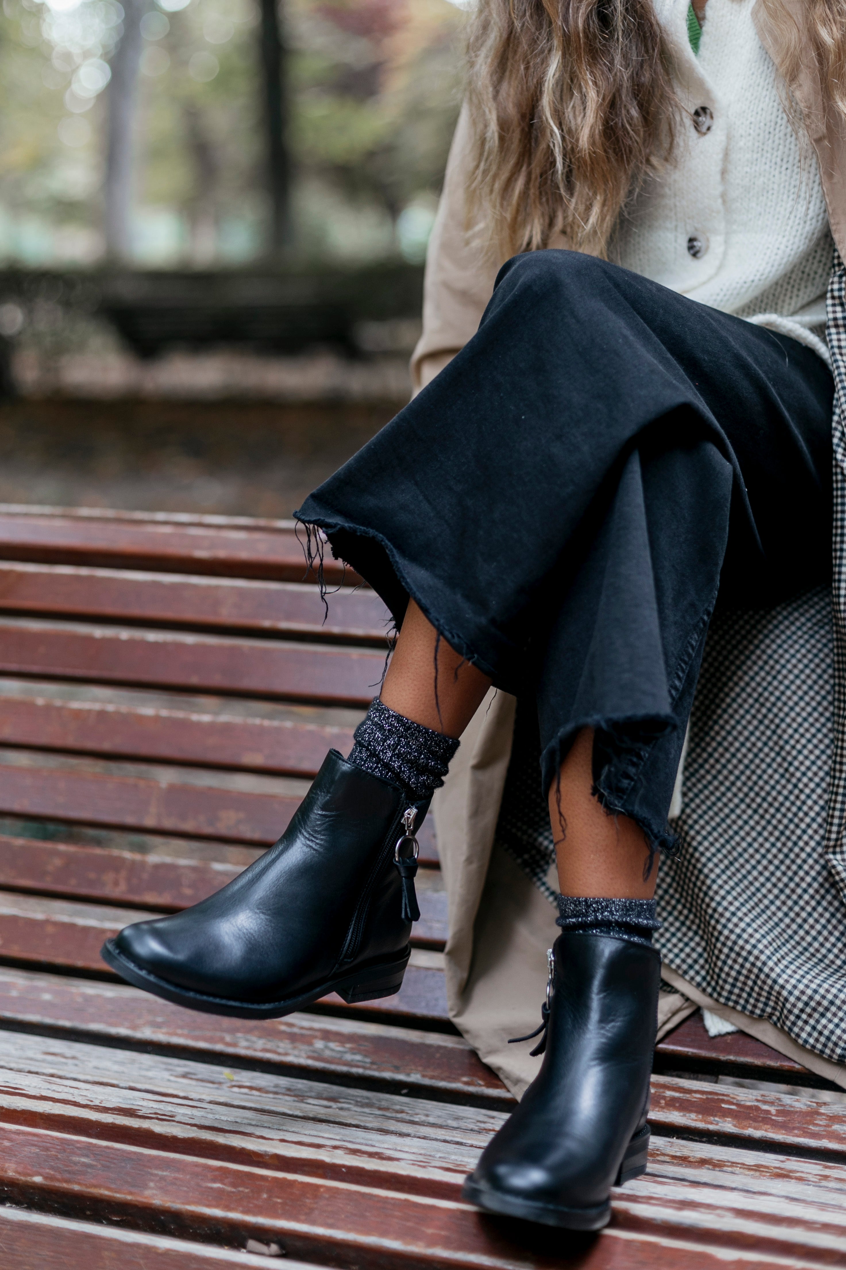 Cottage Black Leather Bootie