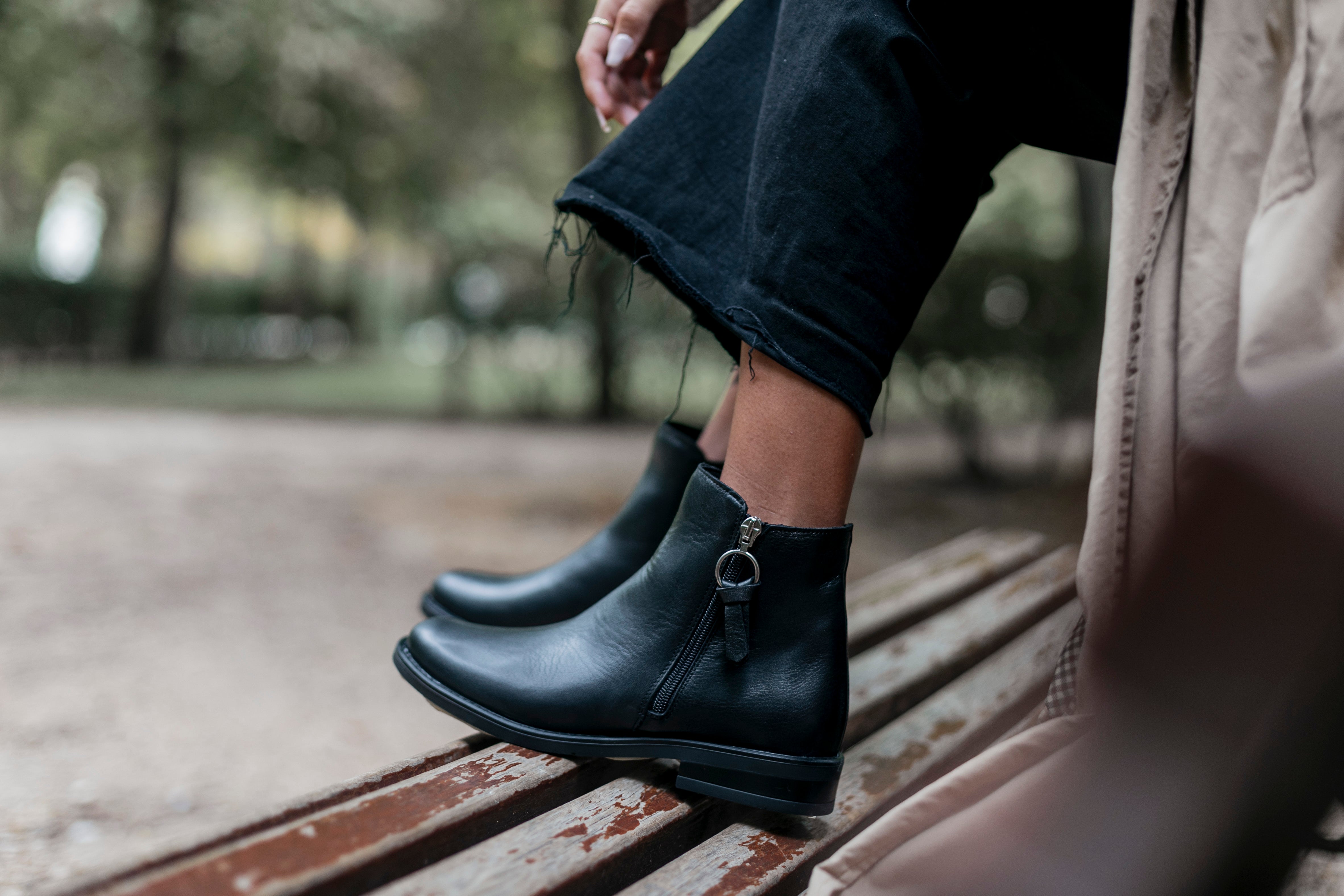 Cottage Black Leather Bootie