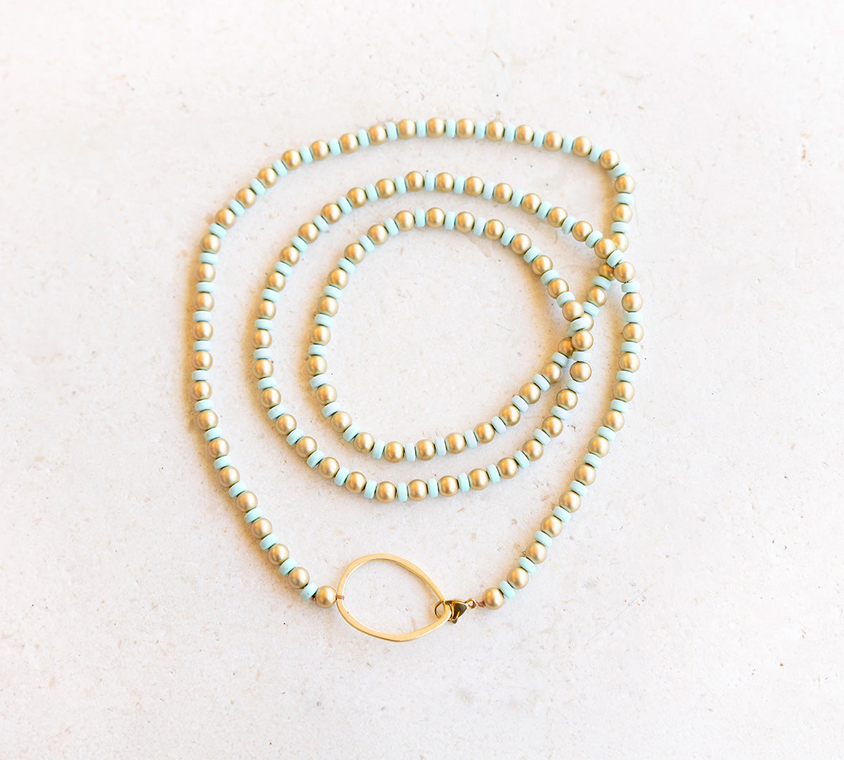 Gatsby Mint Blue Long Necklace