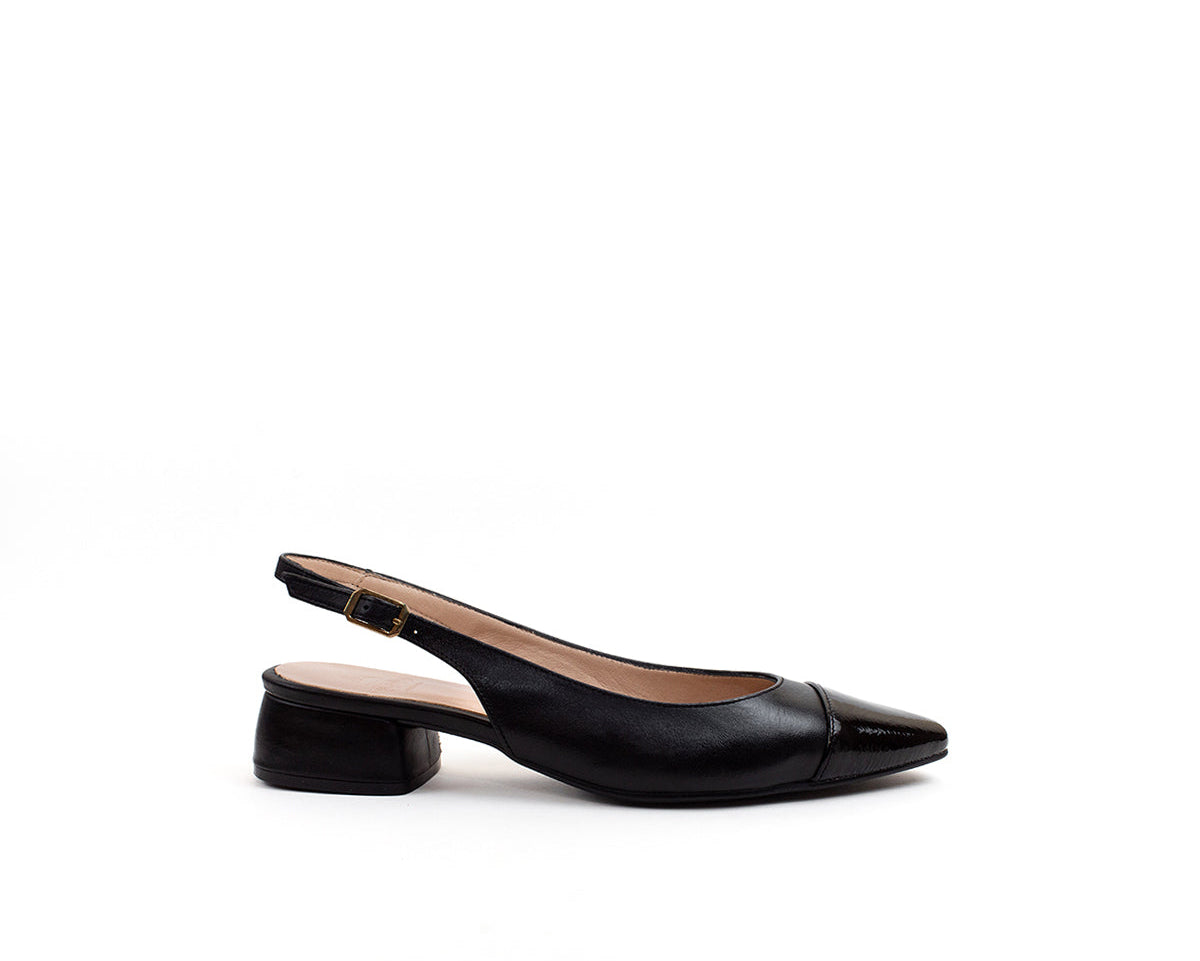 Berta Patent Toe Sling Back