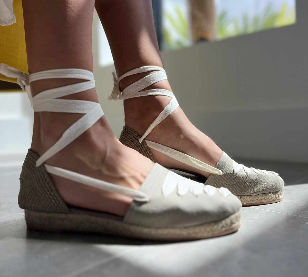 Gimena Taupe Top Laces Espadrille