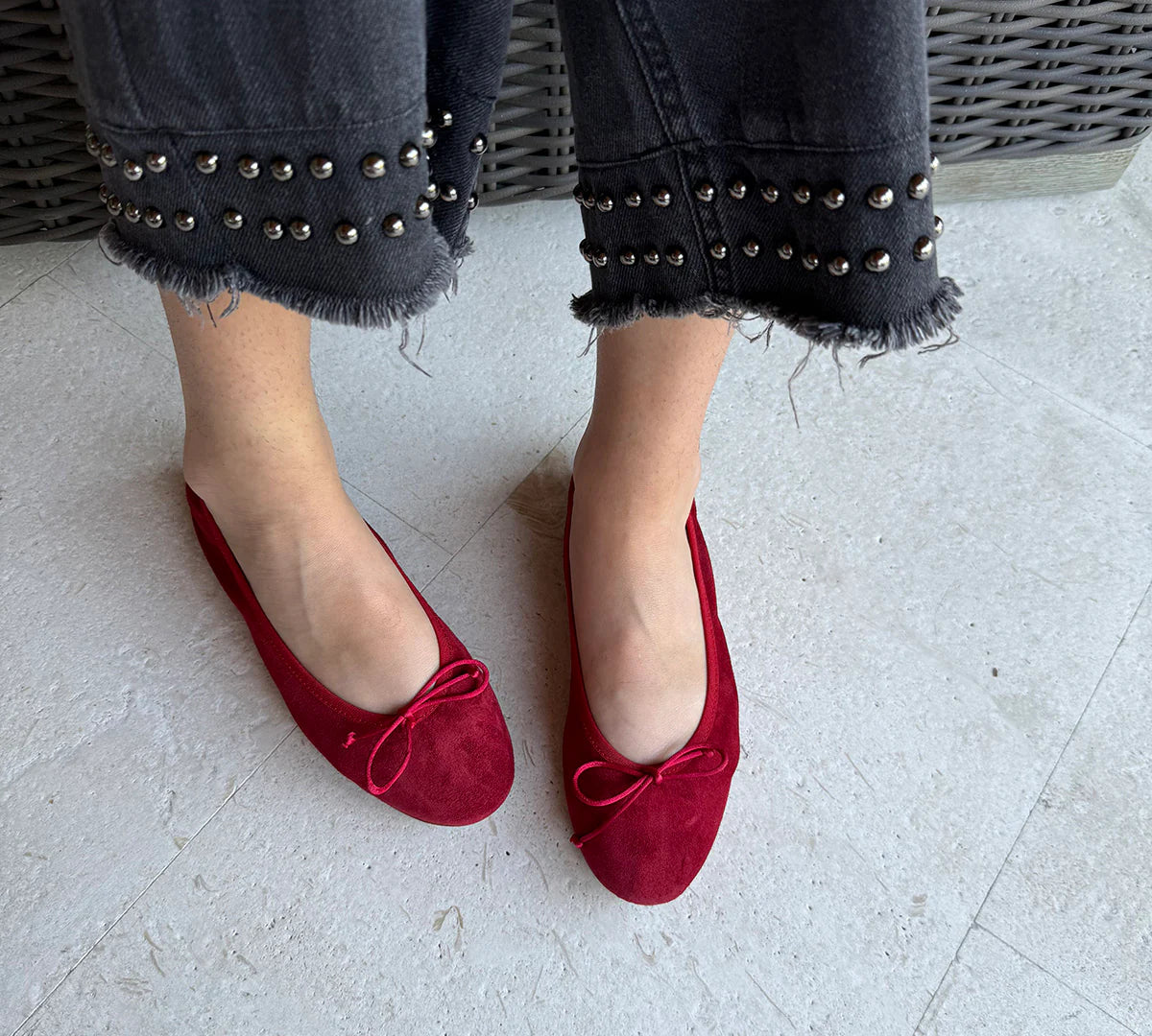 Sofia Elastic Claret Red