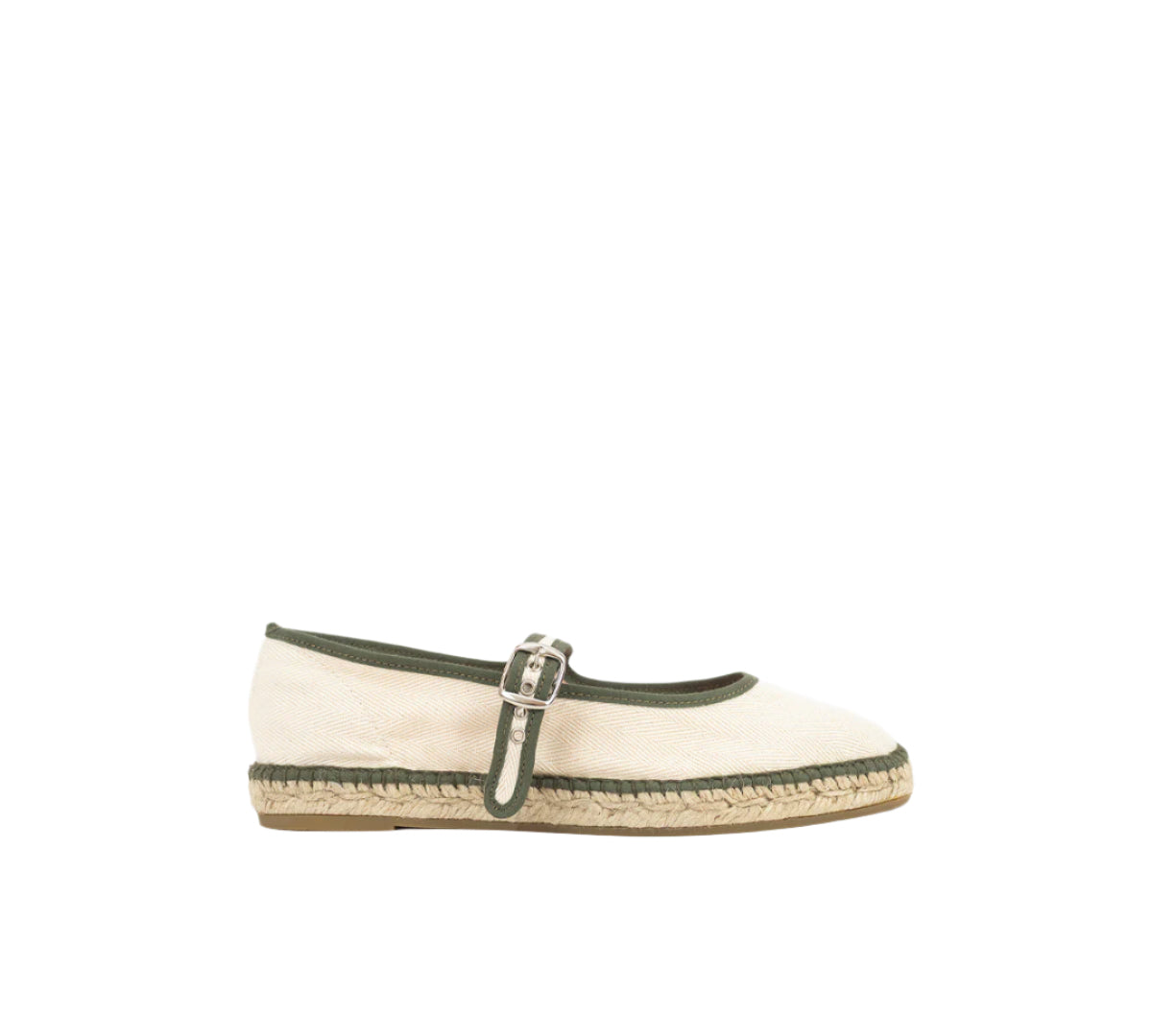 Espadrille Mary Jane Herringbone Ivory
