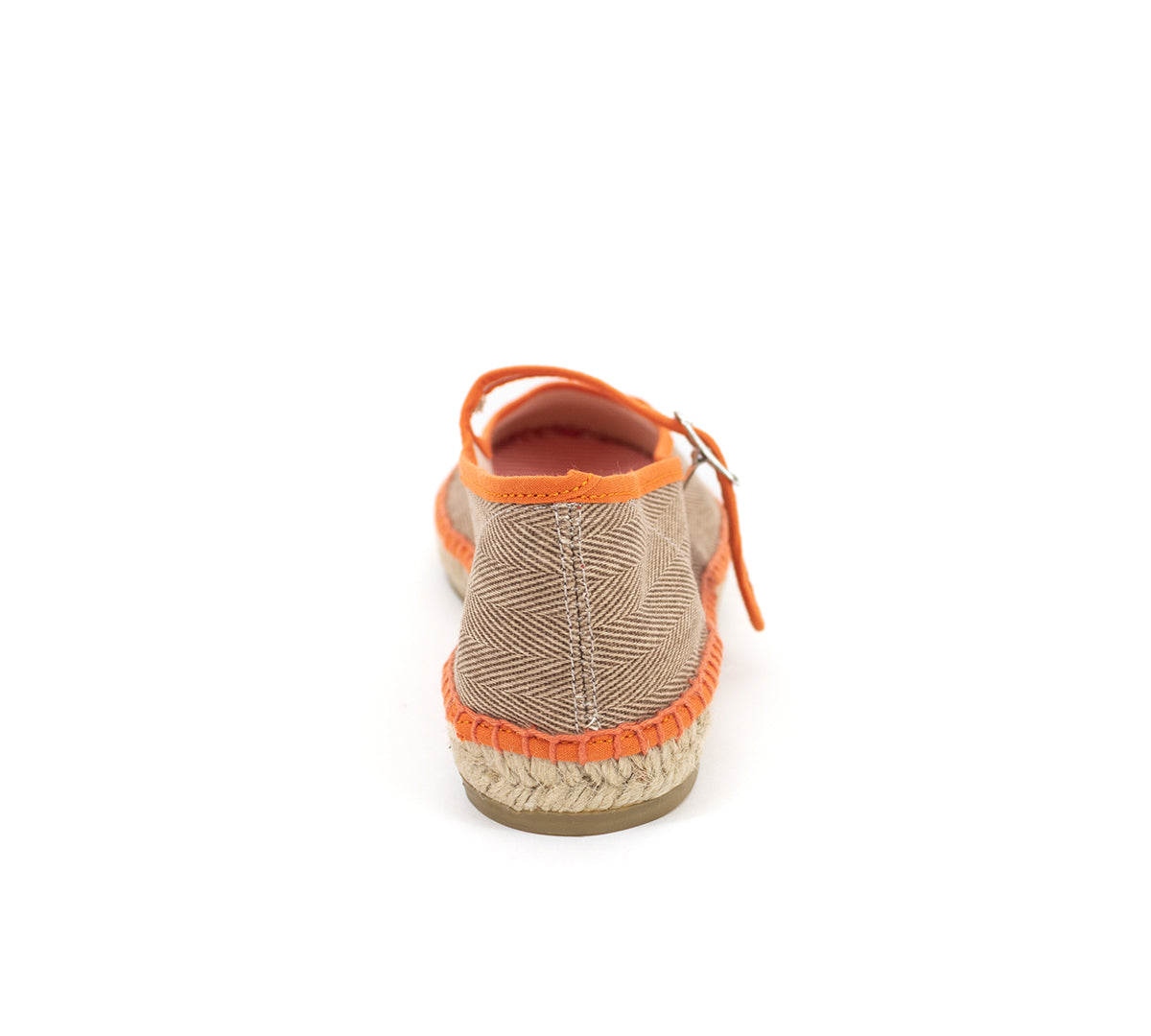 Espadrille Mary Jane Herringbone Oat/Orange