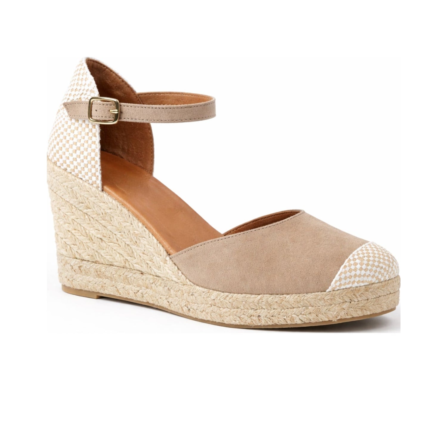 Jimena High Strap Wedges - Taupe
