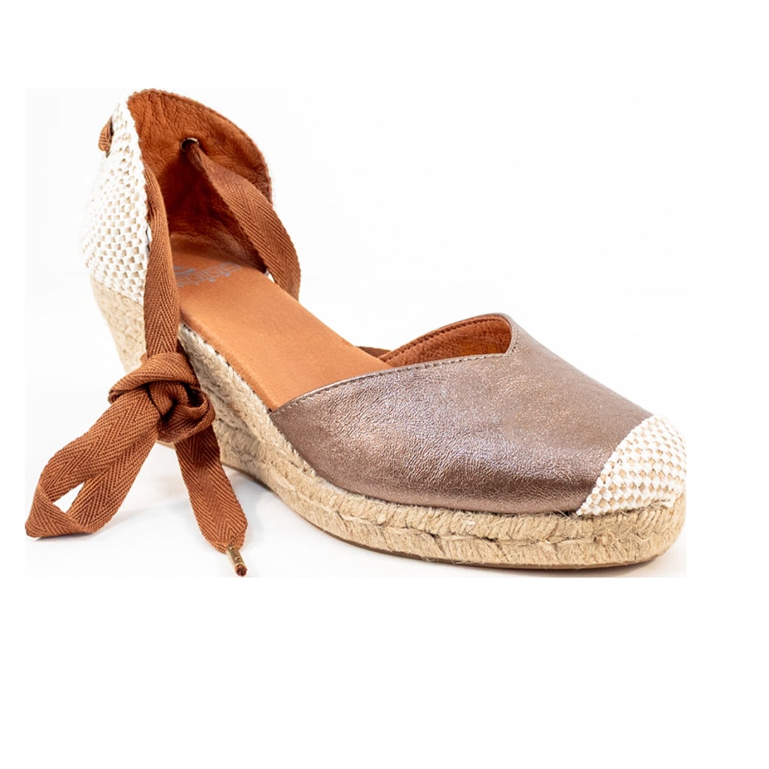 Jimena Mid Laces Wedges - Bronze