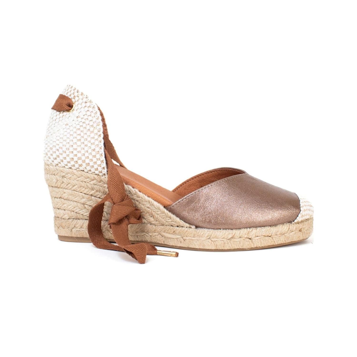 Jimena Mid Laces Wedges - Bronze