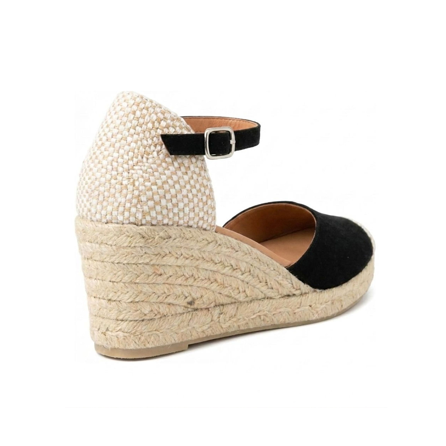 Jimena Medium Strap Wedges - Black