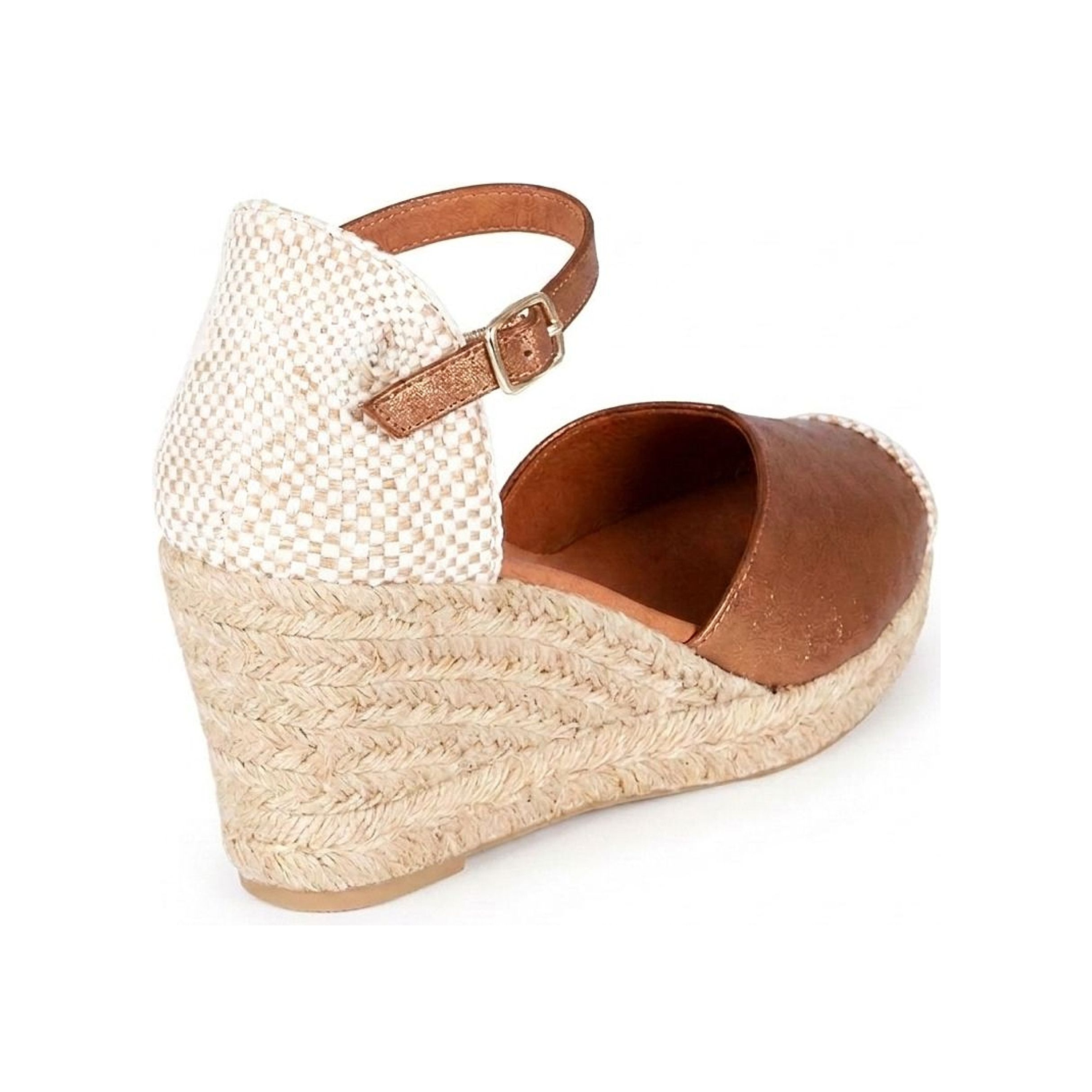 Jimena Mid Strap Wedges - Bronze