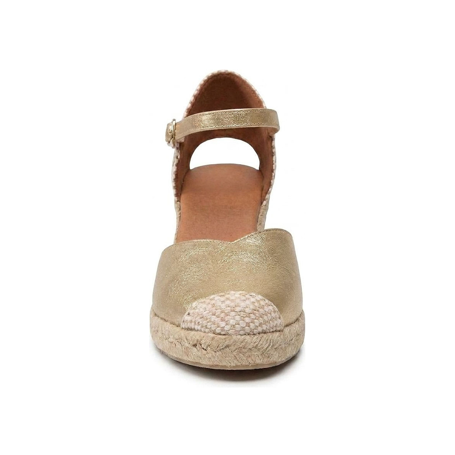 Jimena Mid Strap Wedges - Champagne