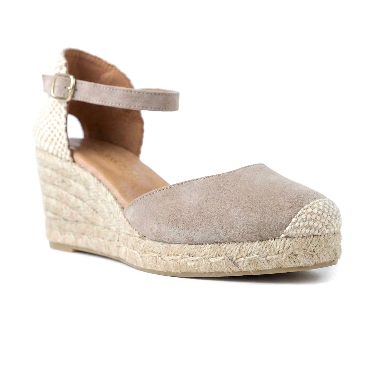 Jimena Medium Strap Wedges - Taupe
