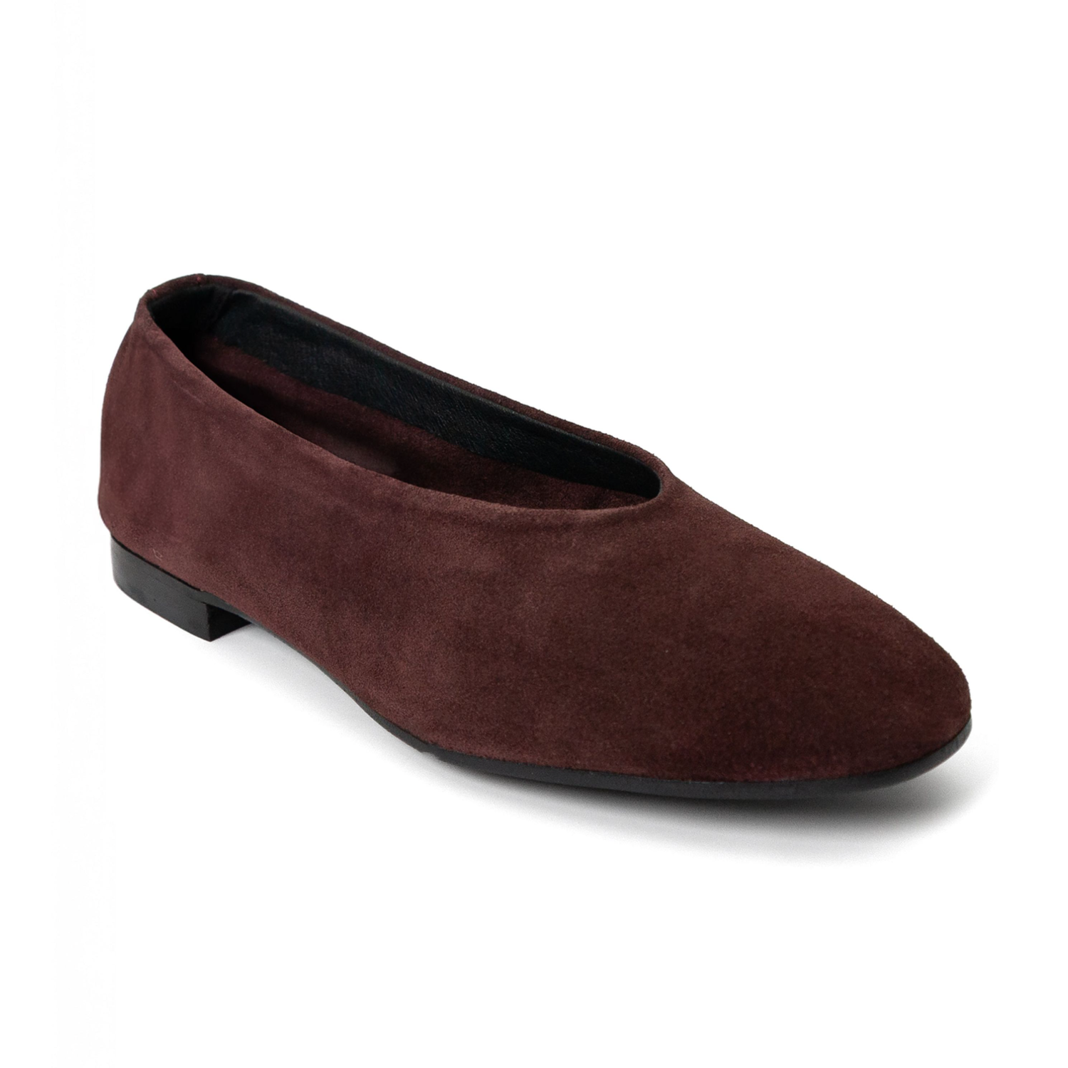Lucrecia Suede Flat - Burgundy