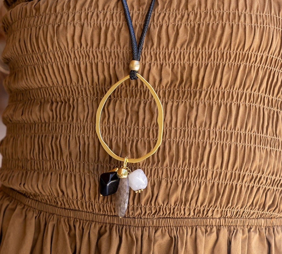 Luna Black Long Necklace