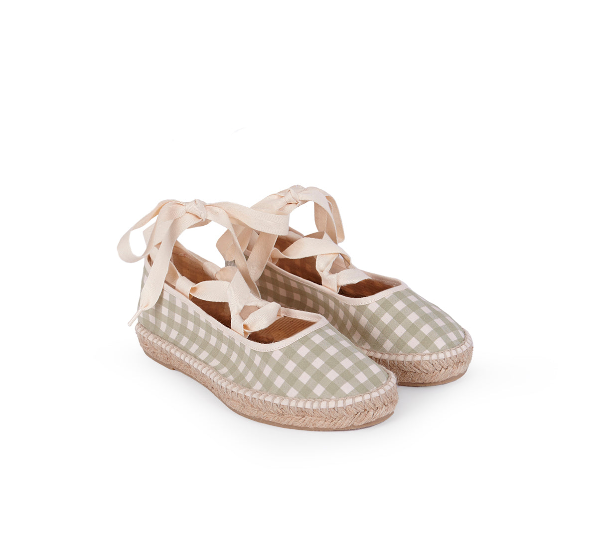 Santorini Espdarille Green and White