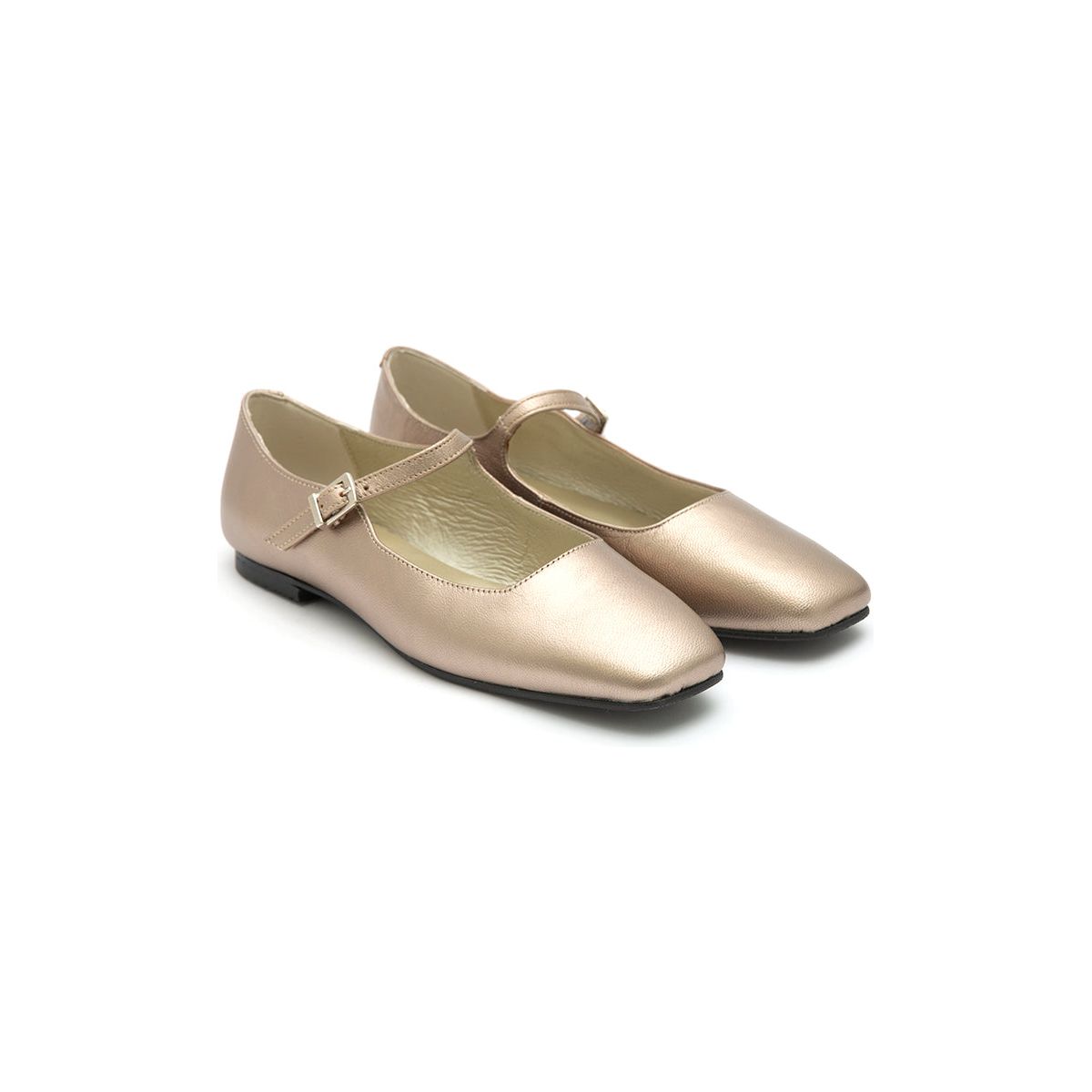 Mary Jane Square Toe Light Gold