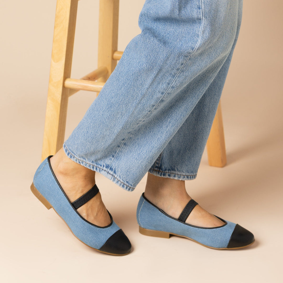 Monique Strap Denim Noir