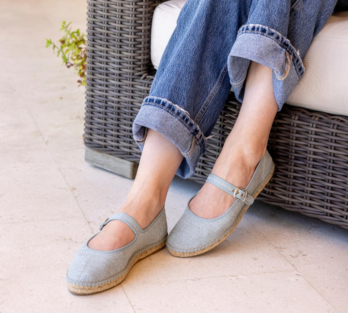 Espadrille Mary Jane Weaved Pale Blue