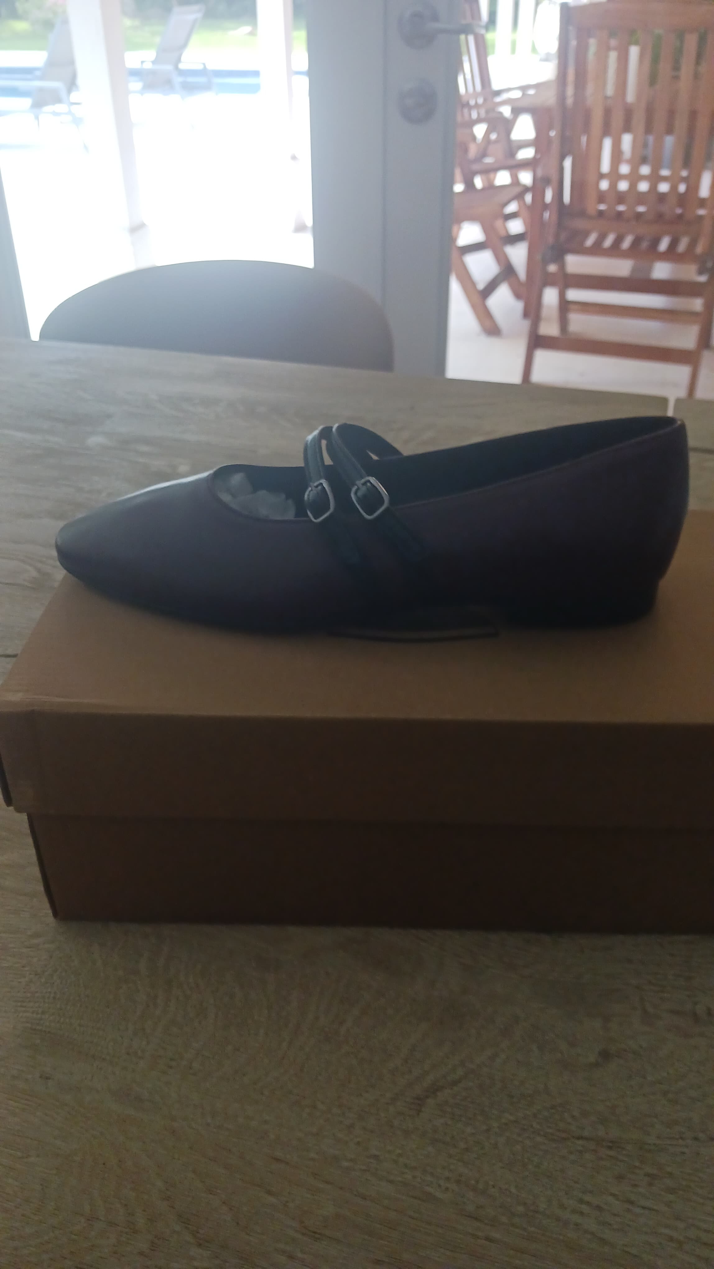 Amelie Double Strap Burgundy Leather With Black