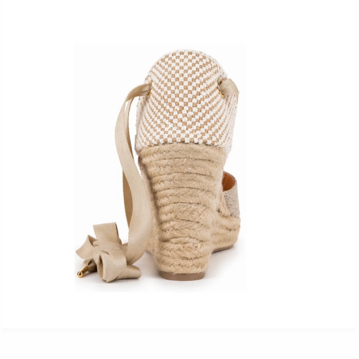 Jimena High Laces Gold Woven Lace-Up