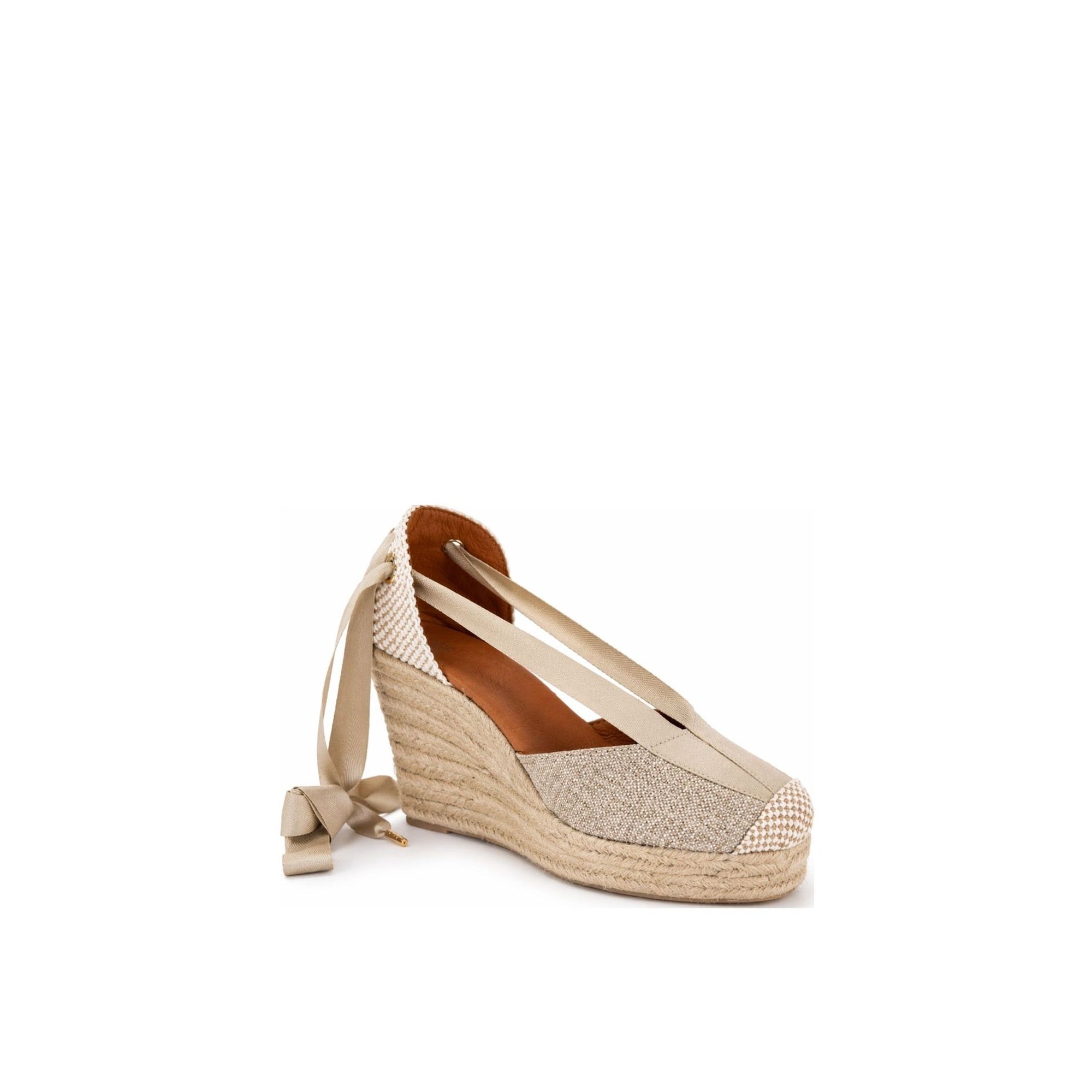 Jimena High Laces Gold Woven Lace-Up