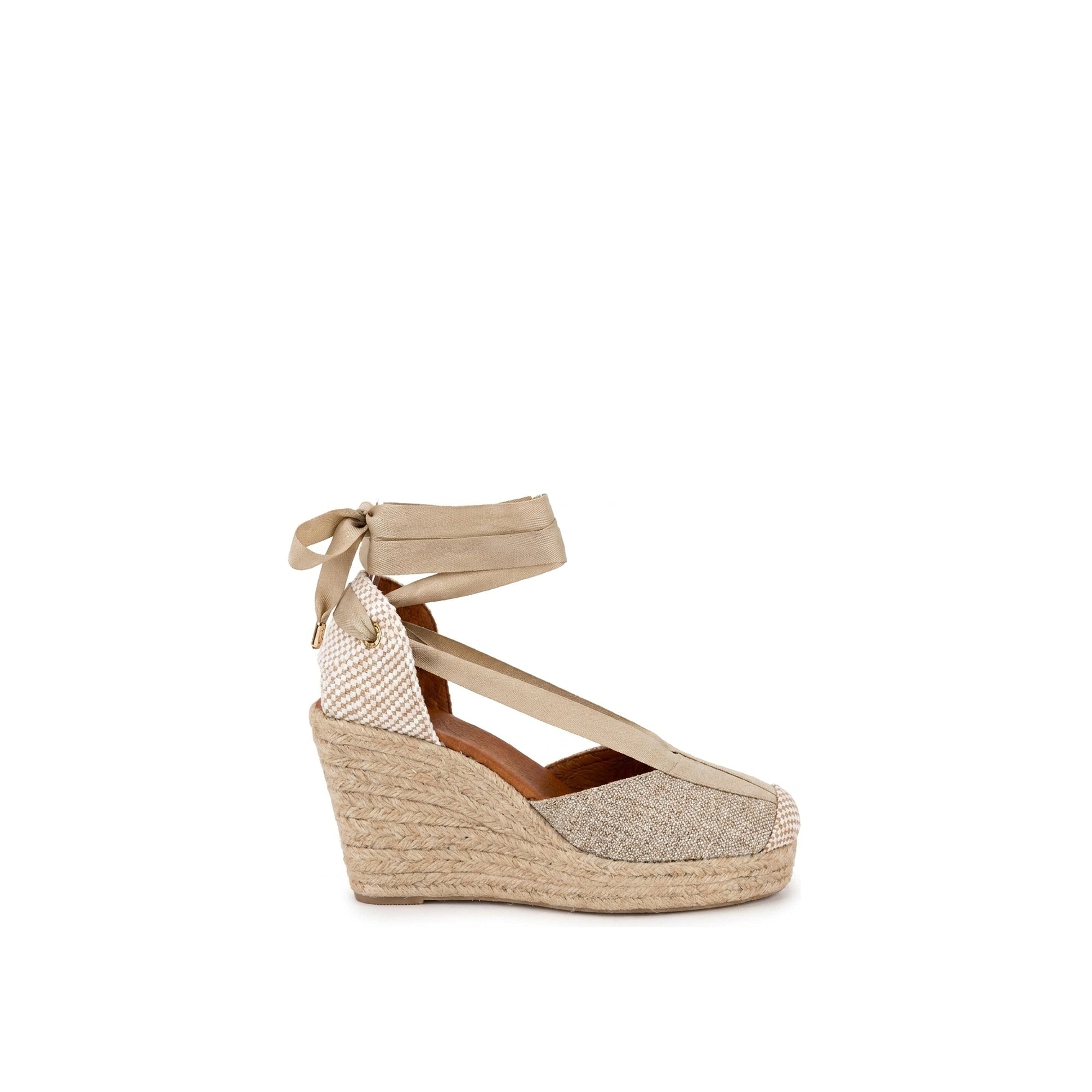 Jimena High Laces Gold Woven Lace-Up