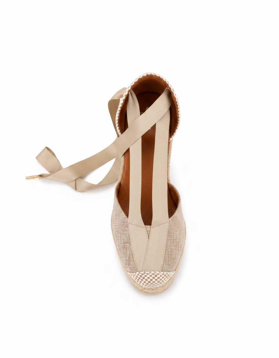 Jimena High Laces Gold Woven Lace-Up