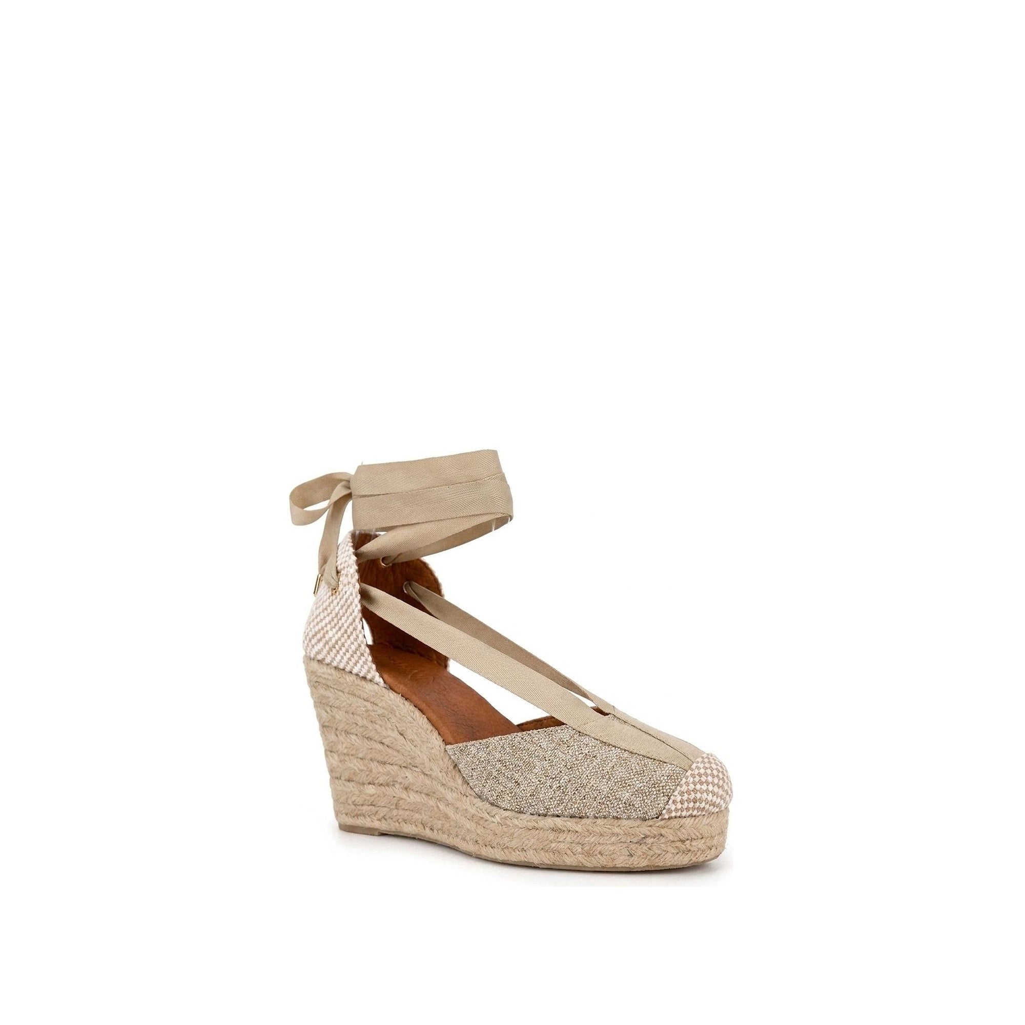 Jimena High Laces Gold Woven Lace-Up