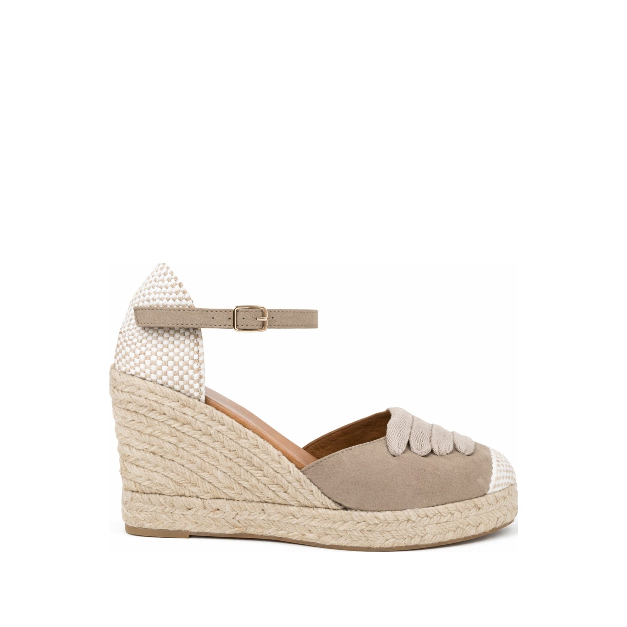 Jimena High Strap Taupe Laced