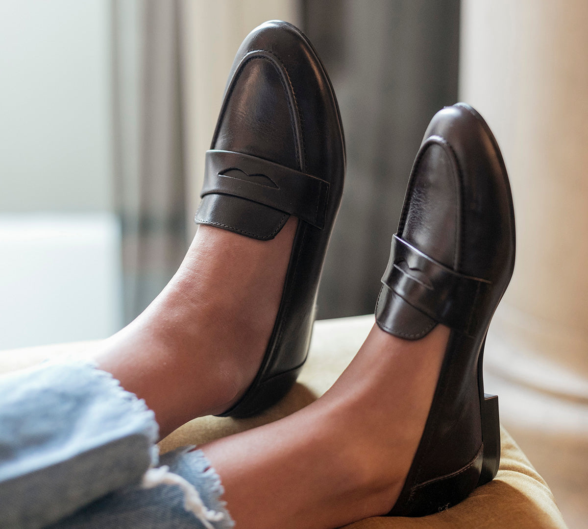 Toledo Penny Loafer Black Leather