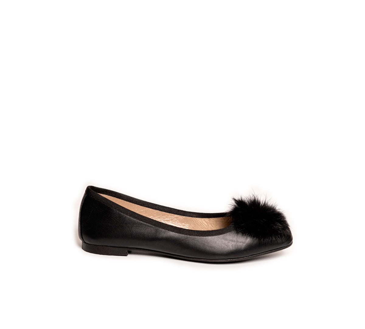 Princess Patricia  Pom Pom Leather Black