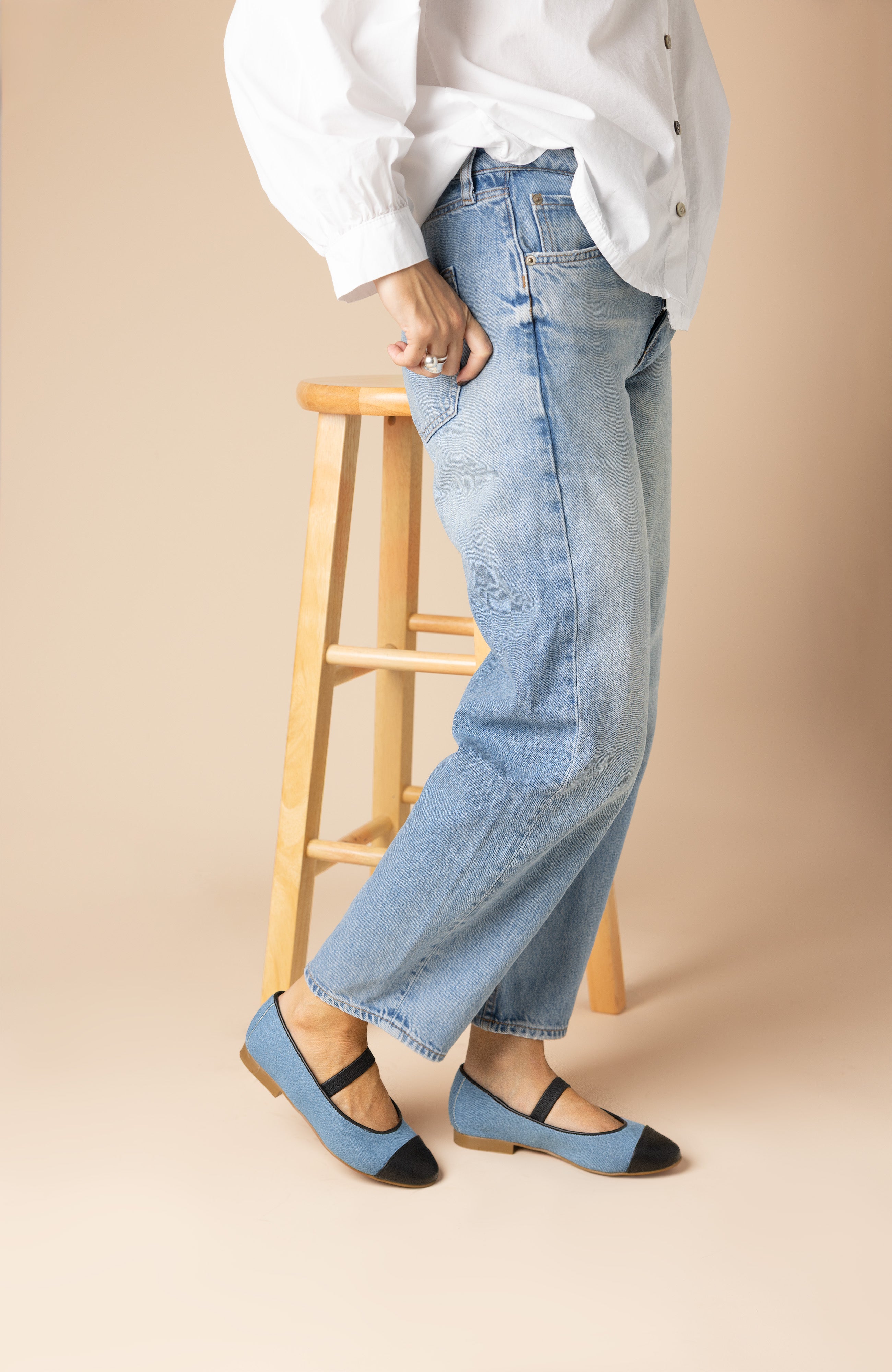 Monique Strap Denim Noir