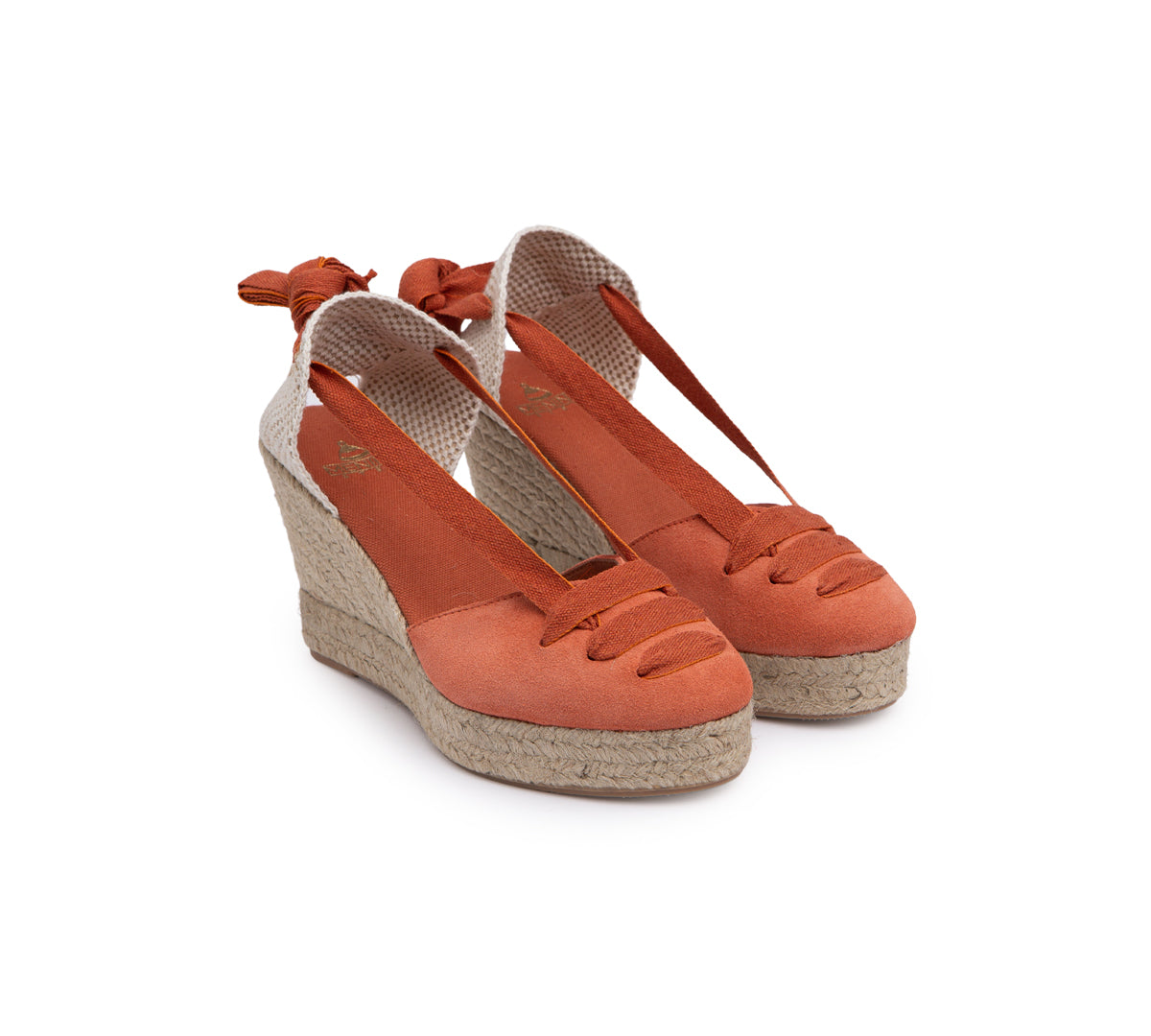 Gimena Burnt Orange Top Laces High Espadrille