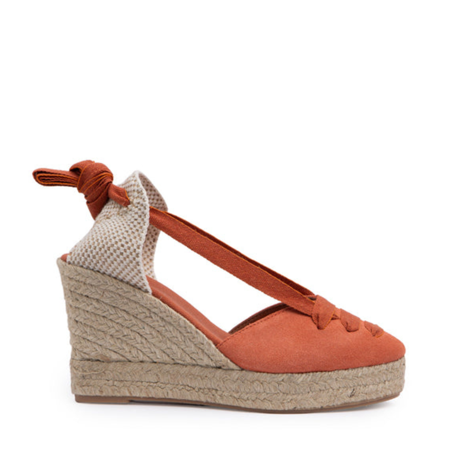 Gimena Burnt Orange Top Laces High Espadrille