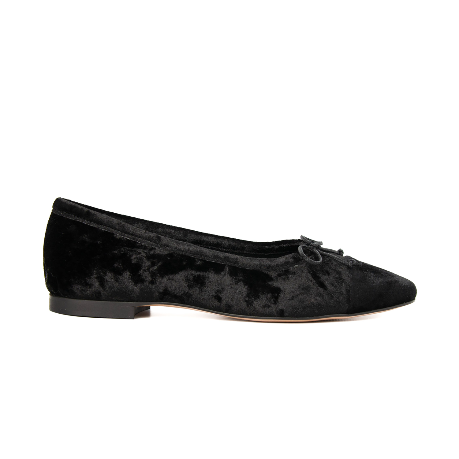 Amelie Cap-Toe Ballet Flat - Black Velvet