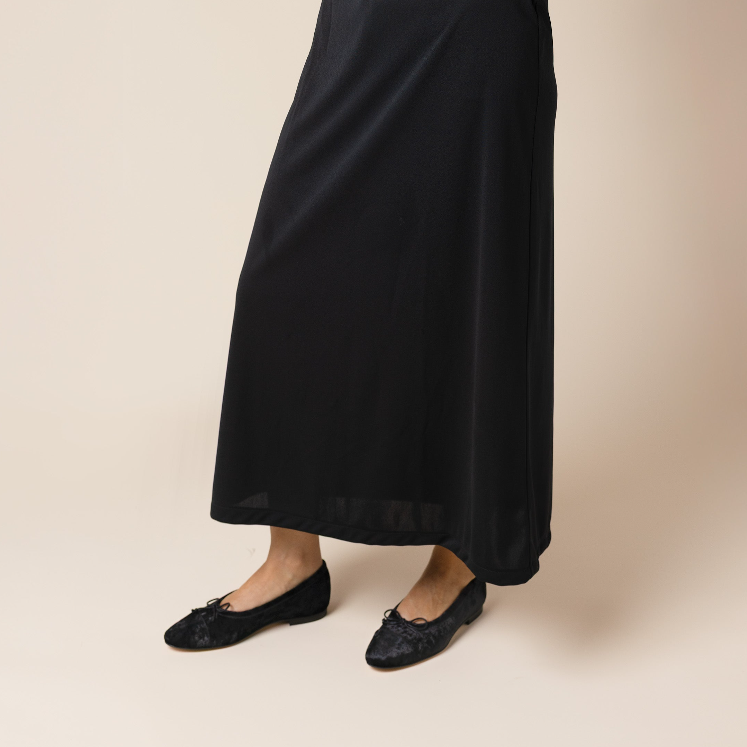 Amelie Cap-Toe Ballet Flat - Black Velvet