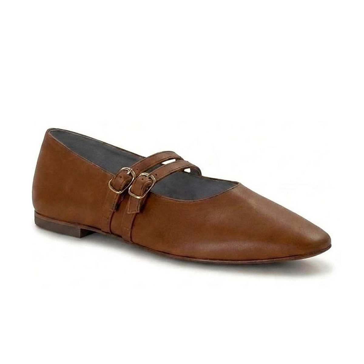 Amelie Double Strap Mary Jane - Cognac