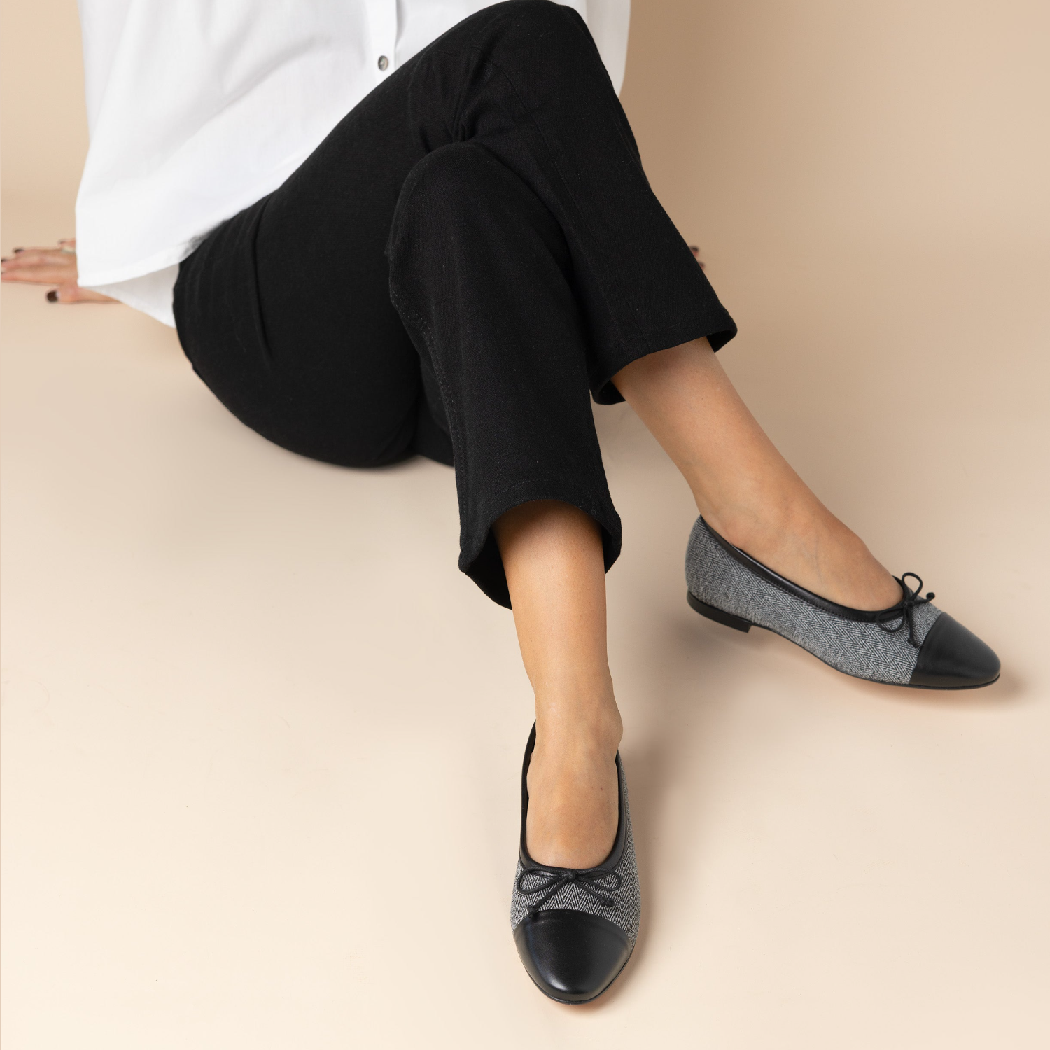 Amelie Cap-Toe Ballet Flat - Tweed