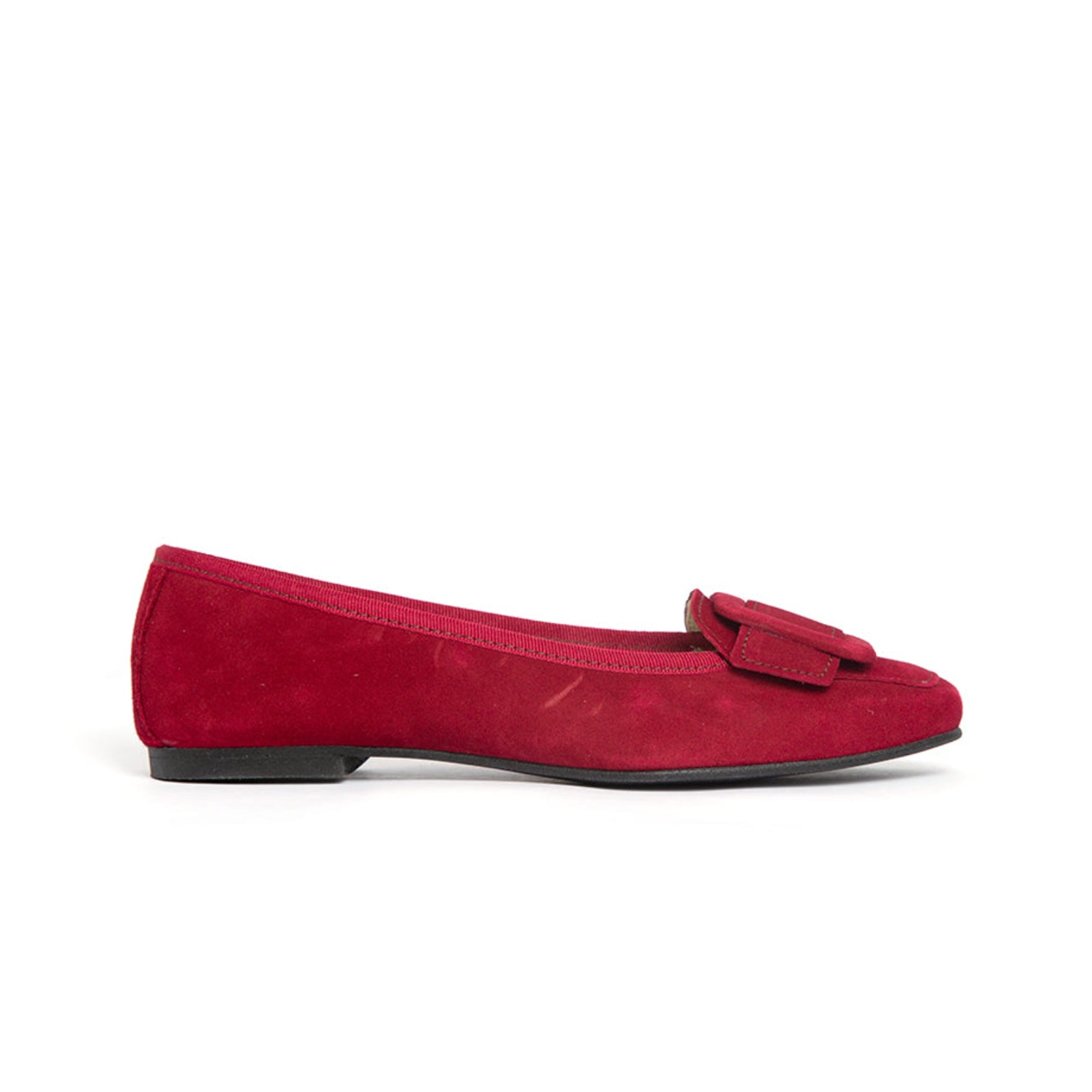 Ana Suede Burgundy Big Buckle