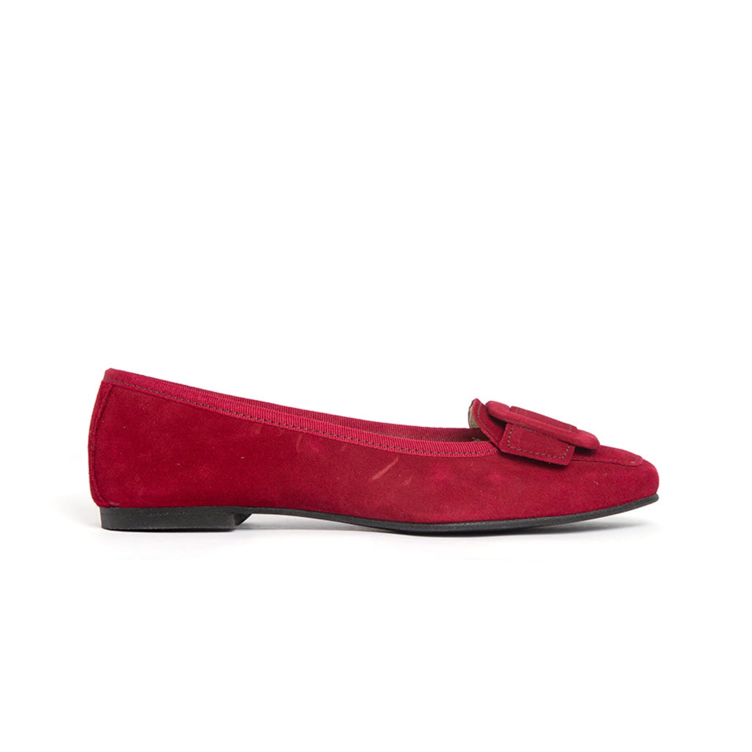 Ana Suede Burgundy Big Buckle