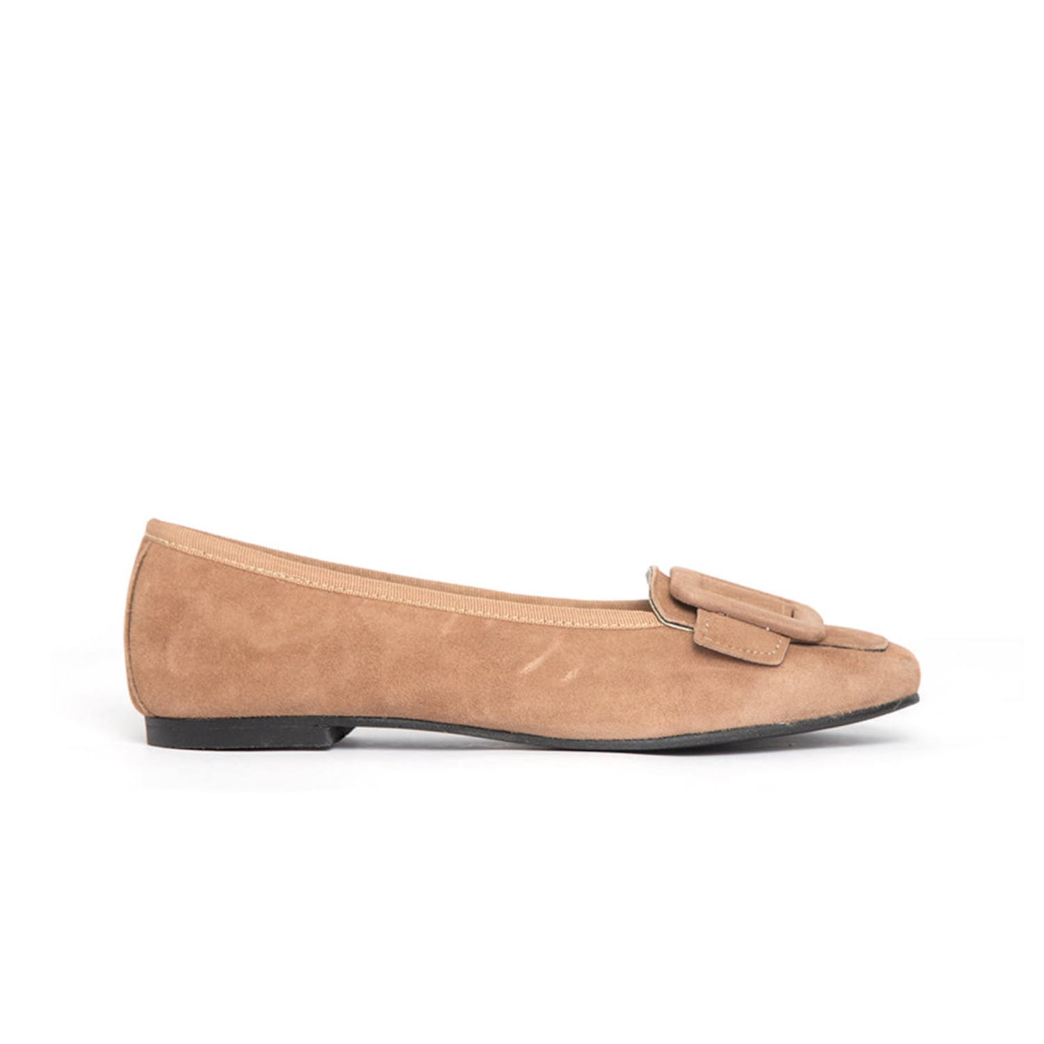 Ana Suede Camel Big Buckle