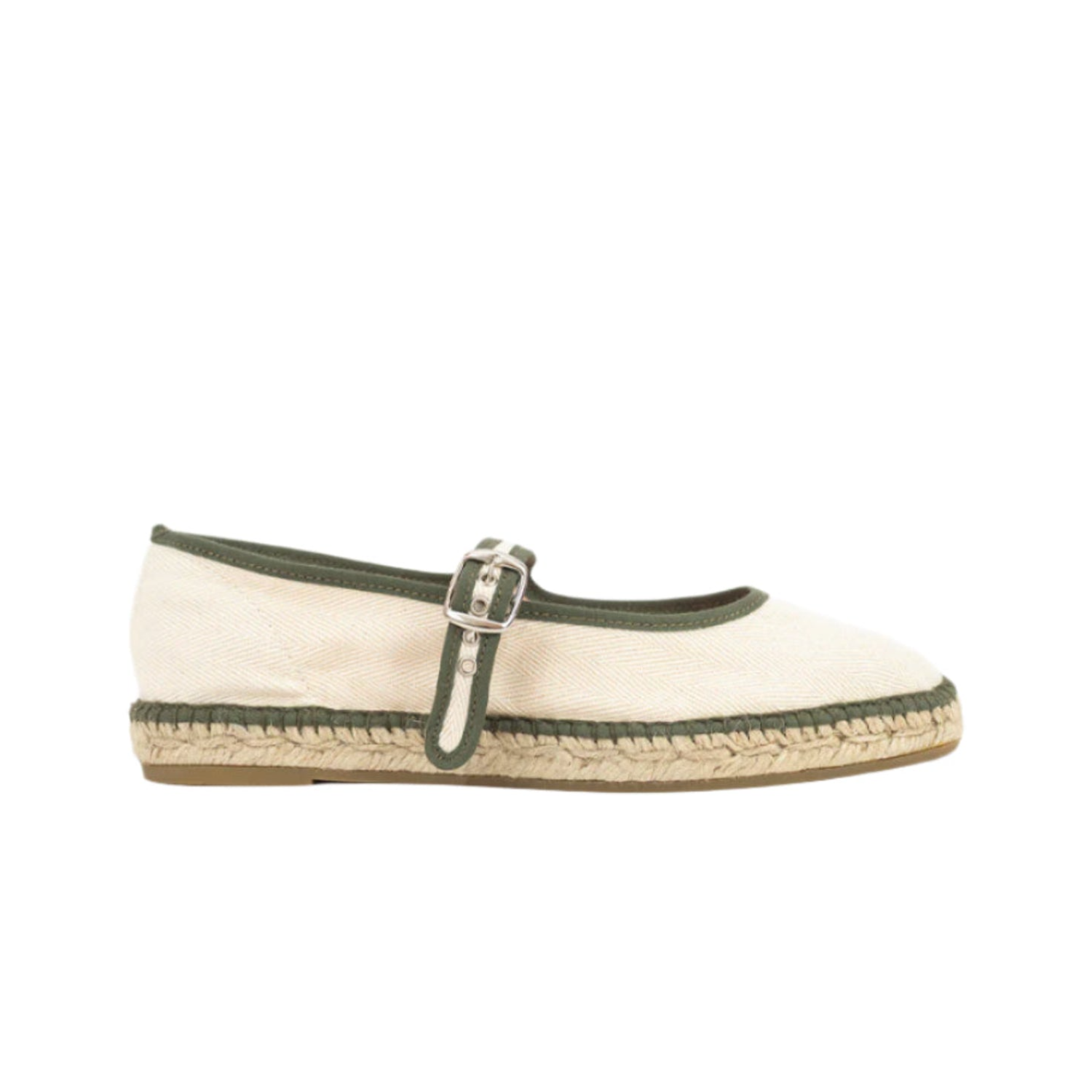 Espadrille Mary Jane Herringbone Ivory