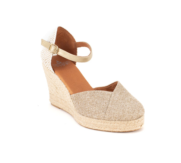 Jimena Weaved Taupe High Wedge